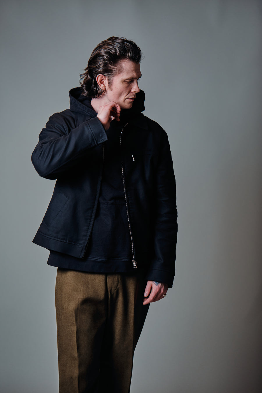 Station Jacket Black Twill